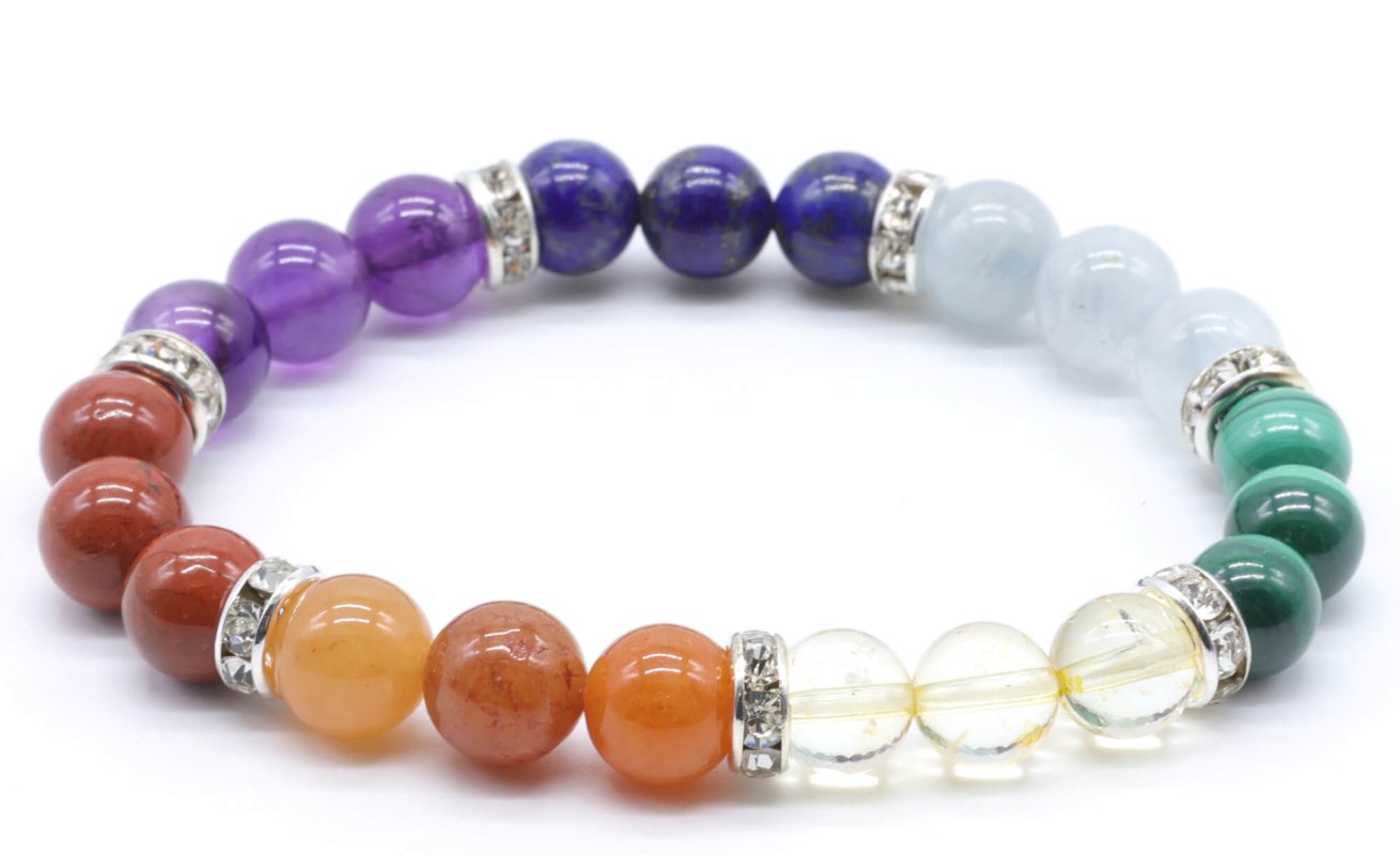 Bracelet 7 Chakras PREMIUM 3-Mix perles 8mm