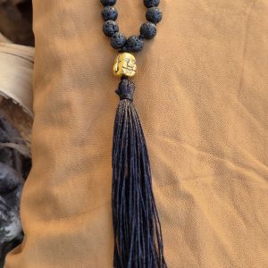 COLLIER MALA TIBÉTAINS PIERRES DE LAVE 6MM Qualité A