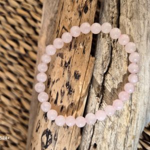 Bracelet 6mm Quartz Rose