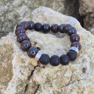 Alternative view of Bracelet Homme Jaspe Rouge