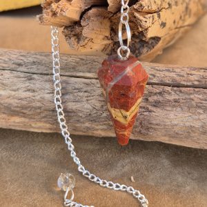 Pendule Facetté Jaspe Rouge