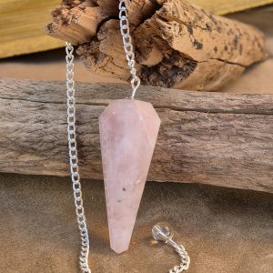 Pendule Facetté Quartz Rose