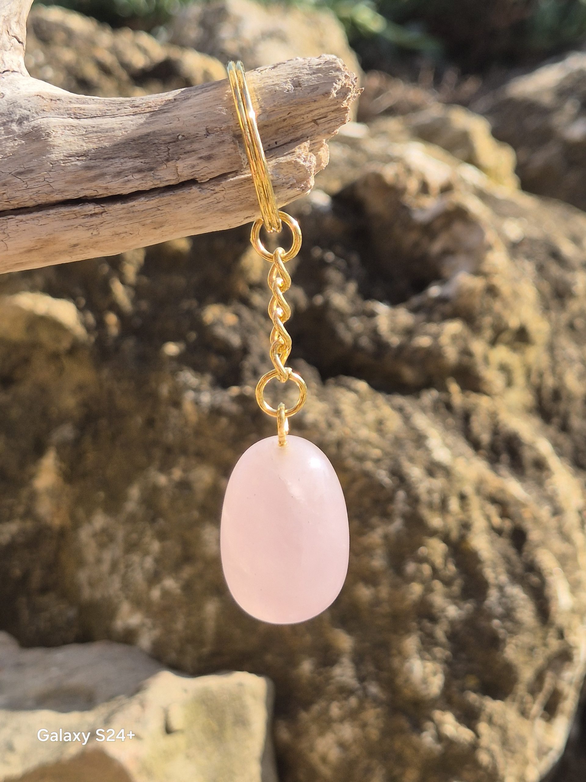 Porte Clé Quartz Rose