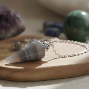 Pendule Goutte Agate Grise 3cm