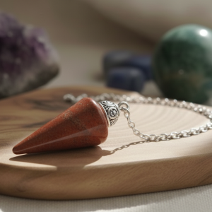 Pendule Goutte Jaspe Rouge 3cm