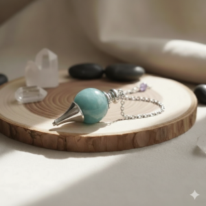 Pendule sphère Aigue Marine 4cm