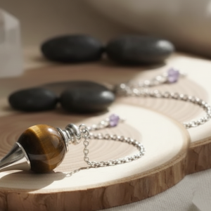 Pendule sphère Oeil de Tigre 4cm