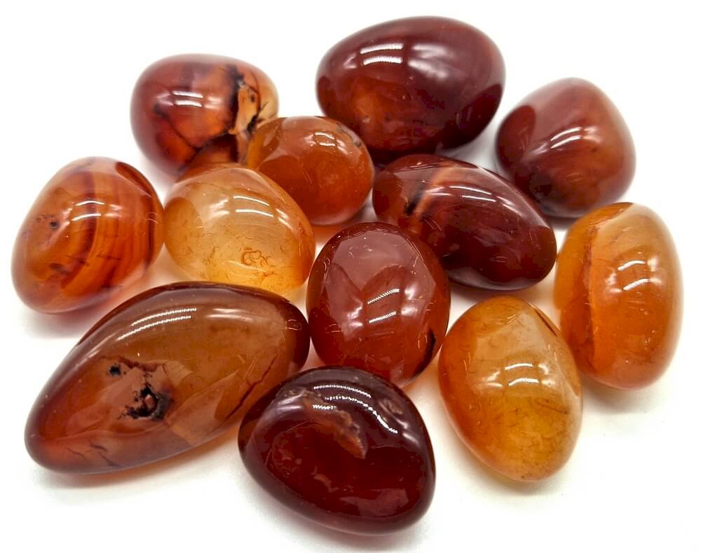 Cornaline 'AB' roulées à l'unité