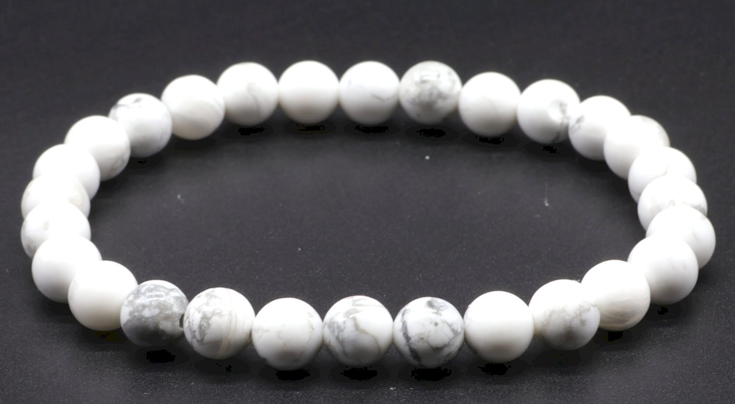 Bracelet Howlite Blanche perles