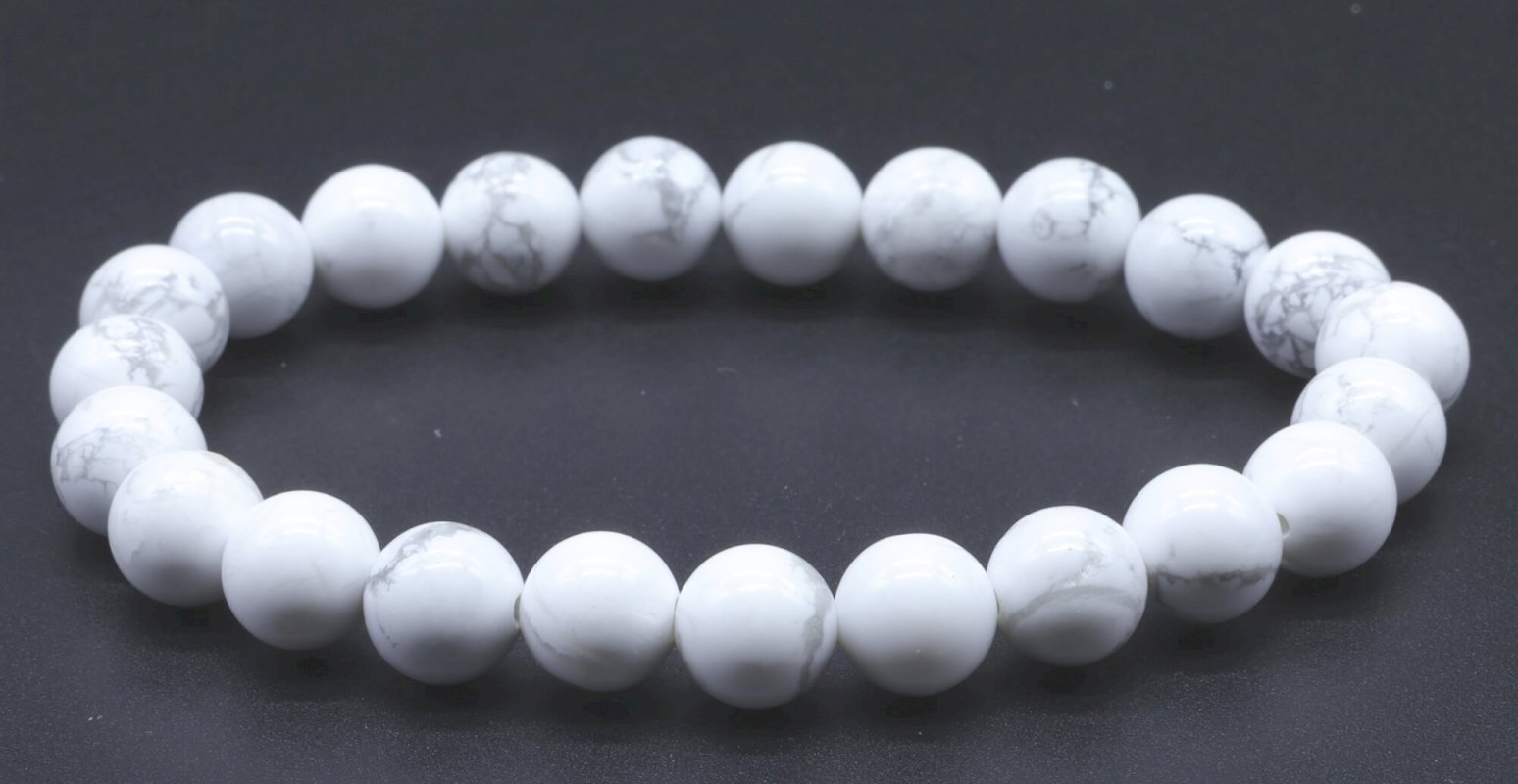 Bracelet Howlite Blanche perles – Image 2