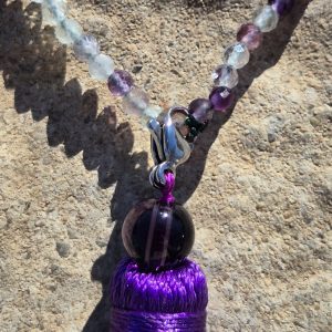 COLLIER MALA FACETTÉ EN FLUORINE VÉRITABLES PIERRES 3MM FACETTÉS