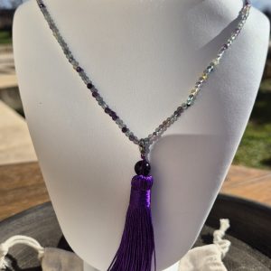 Alternative view of COLLIER MALA FACETTÉ EN FLUORINE VÉRITABLES PIERRES 3MM FACETTÉS